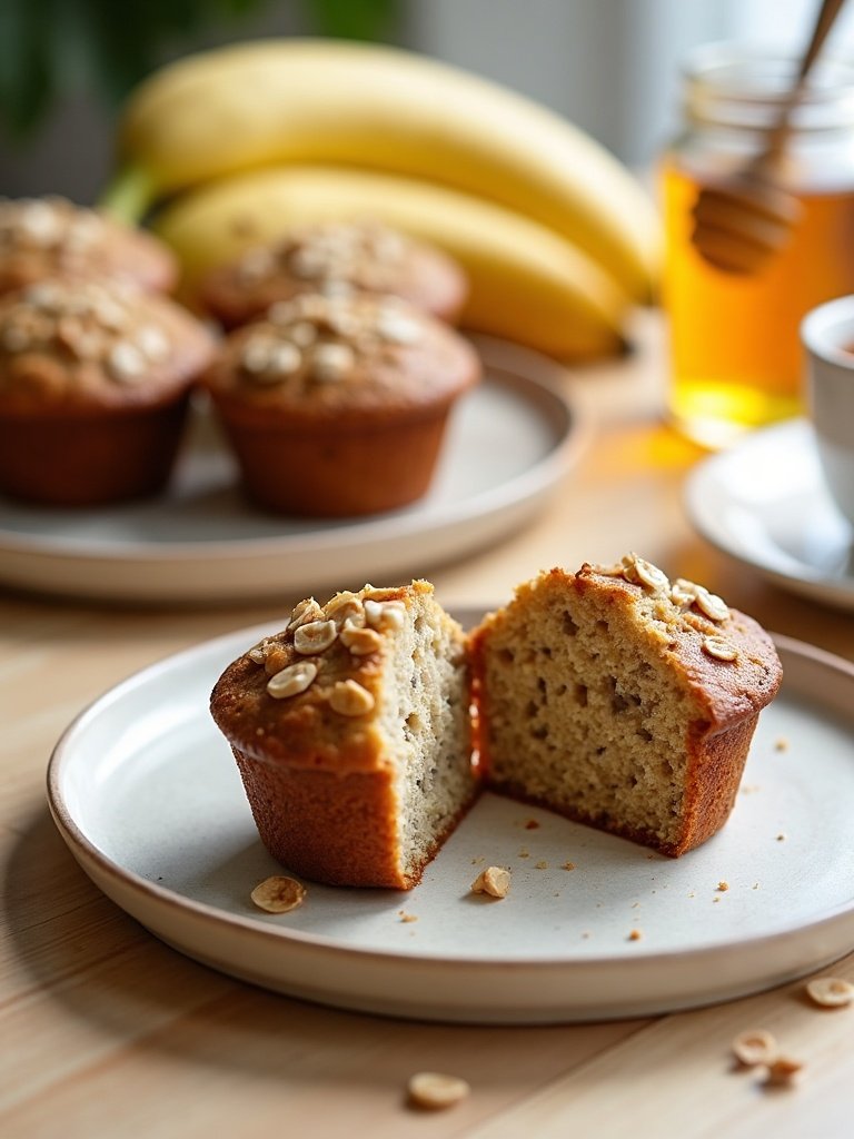 Muffin de Aveia, Banana e Mel