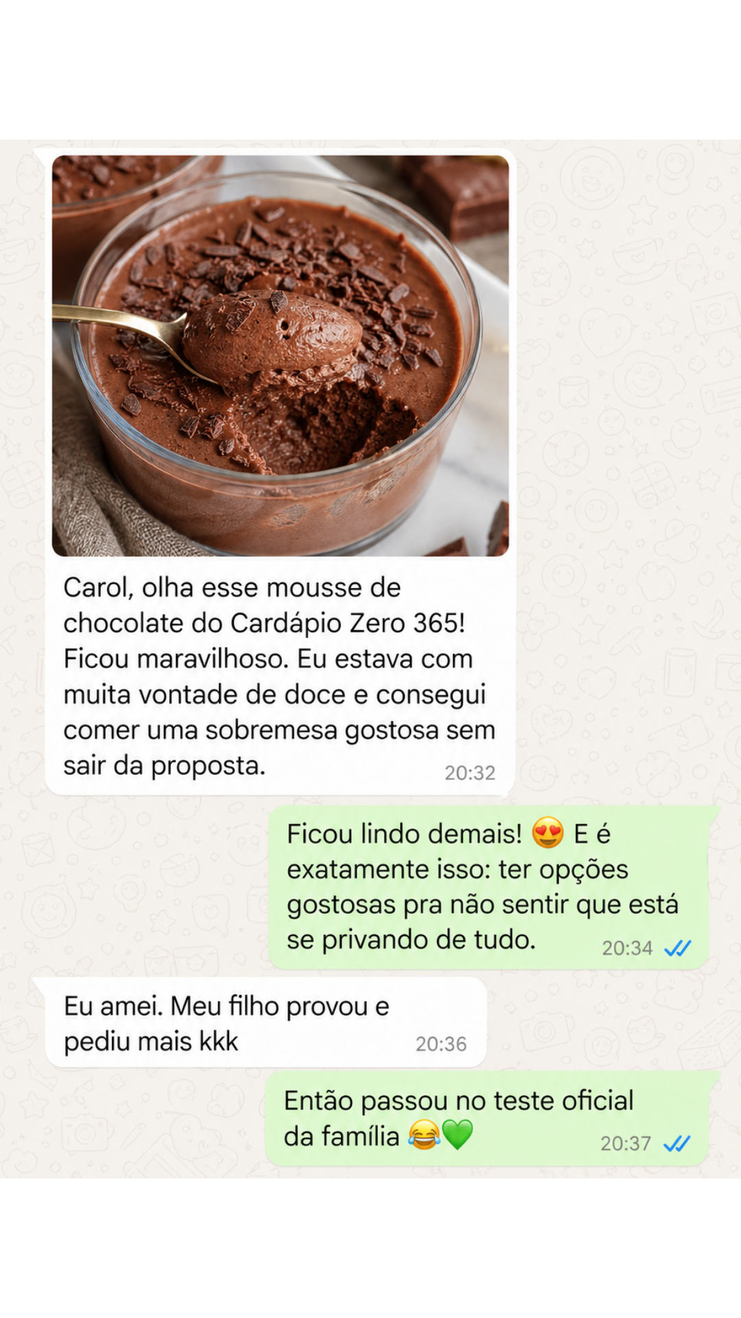 Depoimento real de cliente — WhatsApp/DM