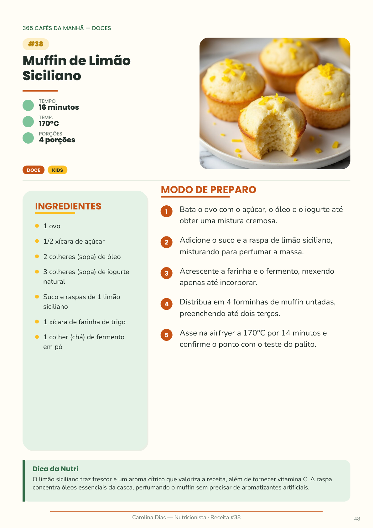 Página de receita do livro 365 Cafés da Manhã na AirFryer — exemplo 2