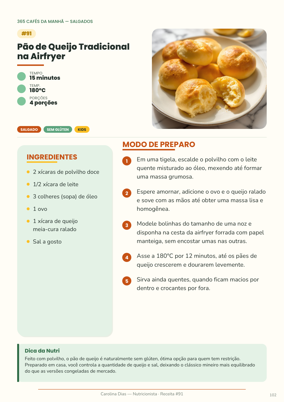 Página de receita do livro 365 Cafés da Manhã na AirFryer — exemplo 3