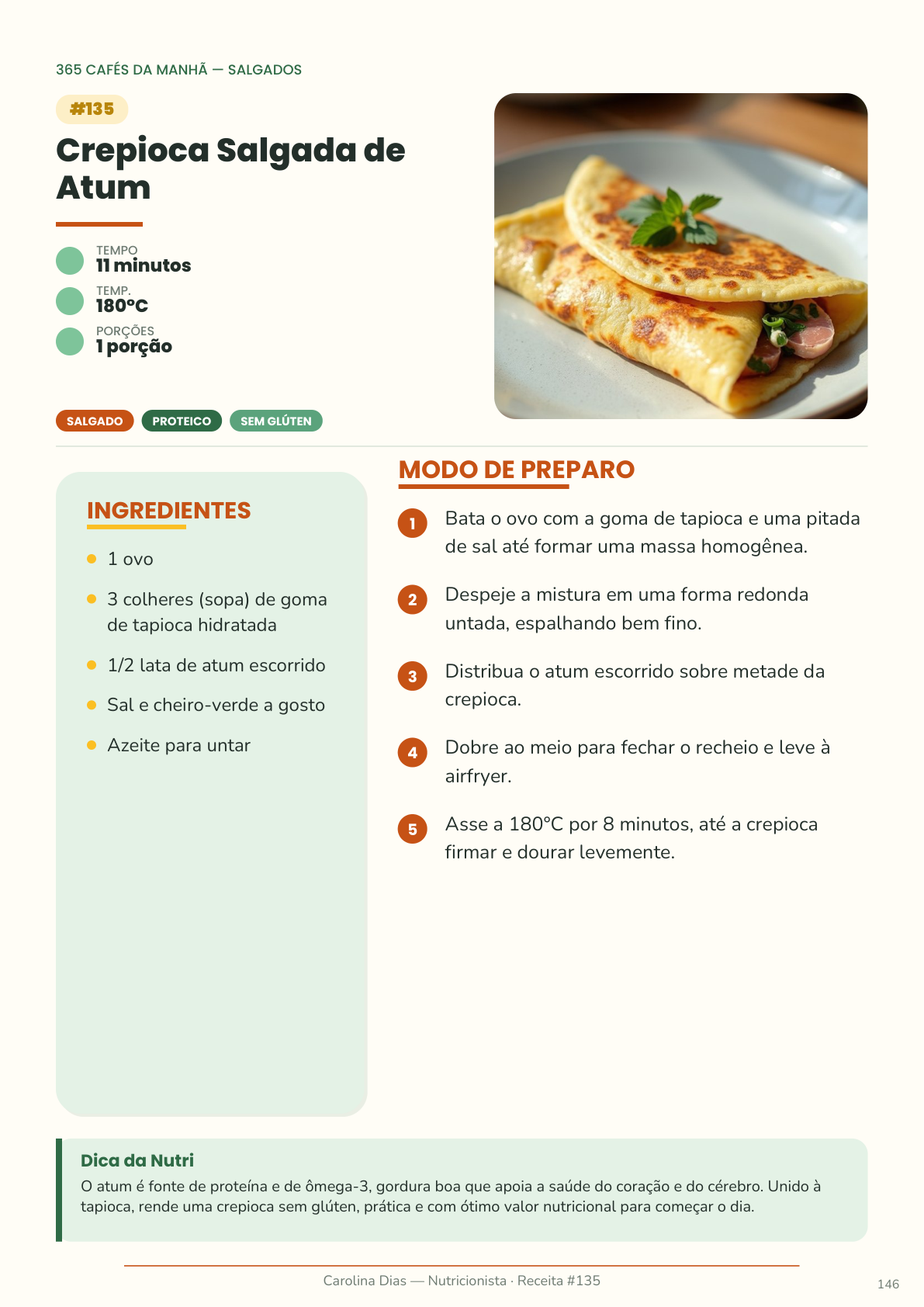 Página de receita do livro 365 Cafés da Manhã na AirFryer — exemplo 4