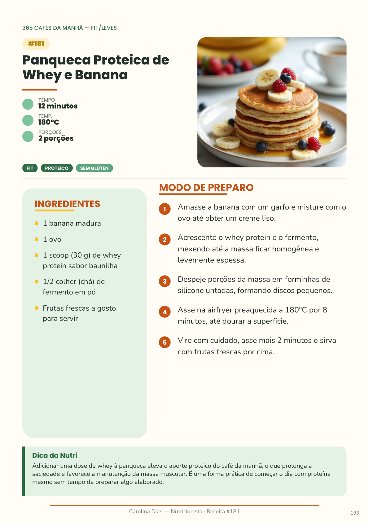 Página de receita do livro 365 Cafés da Manhã na AirFryer — exemplo 5