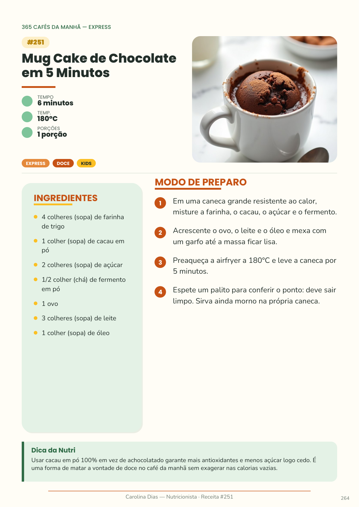 Página de receita do livro 365 Cafés da Manhã na AirFryer — exemplo 7