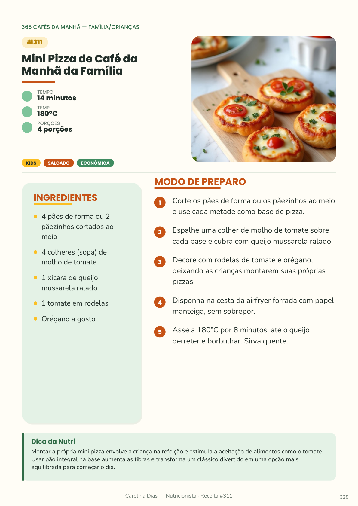 Página de receita do livro 365 Cafés da Manhã na AirFryer — exemplo 9